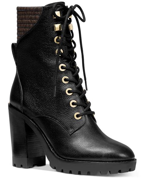 michael michael kors bastian leather lace-up booties|Amazon.com .